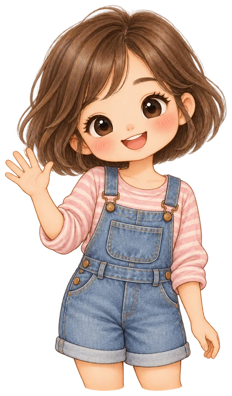 手をふる女の子のイラスト（イメージ）